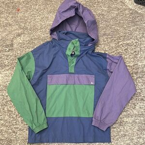 NWT Free Assembly color block canvas mock neck jacket with packable hood 10/12